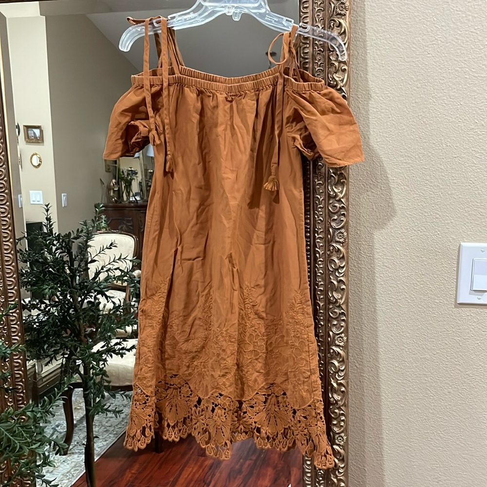 Madewell | Off-Shoulder Lace Ribbon Dress | XS